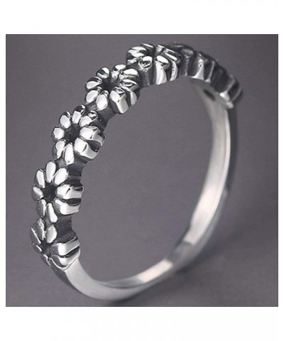 Retro Vintage Stainless Steel Stackable Flower Style Wedding Band Ring Silver $7.01 Bracelets