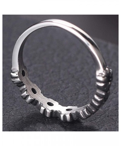 Retro Vintage Stainless Steel Stackable Flower Style Wedding Band Ring Silver $7.01 Bracelets