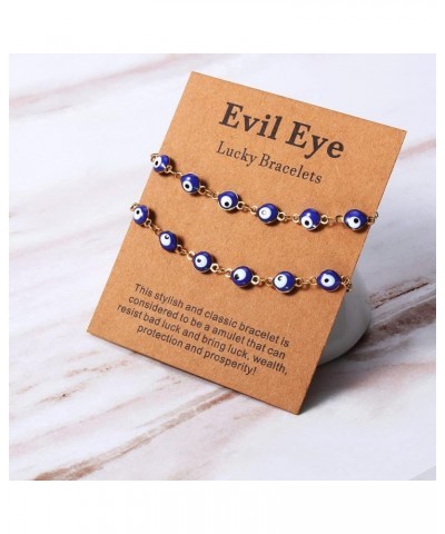 2 Pcs Evil Eye Bracelets for Women Men Girl,18K Gold Plated ，Handmade Adjustable Lucky Bracelet,Evil Eyes Jewelry for Best Fr...