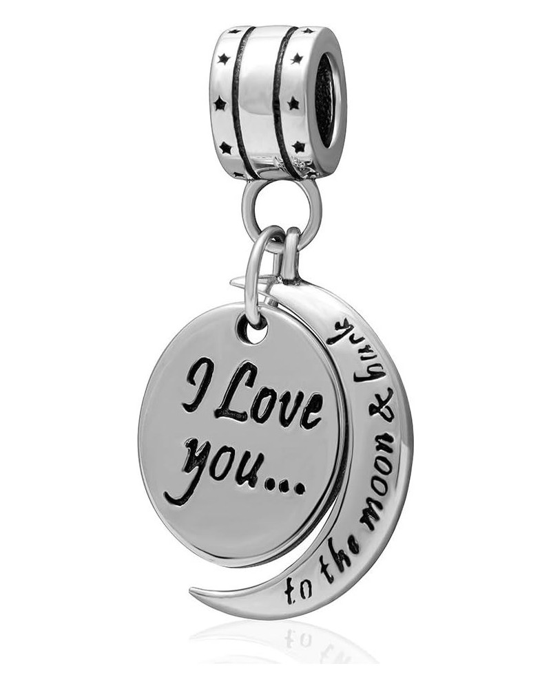 925 Sterling Silver Love Charm I Love You to the Moon and Back Pendant Fit Pandora Bracelets Love You Moon Pendant $13.00 Bra...