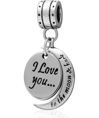 925 Sterling Silver Love Charm I Love You to the Moon and Back Pendant Fit Pandora Bracelets Love You Moon Pendant $13.00 Bra...