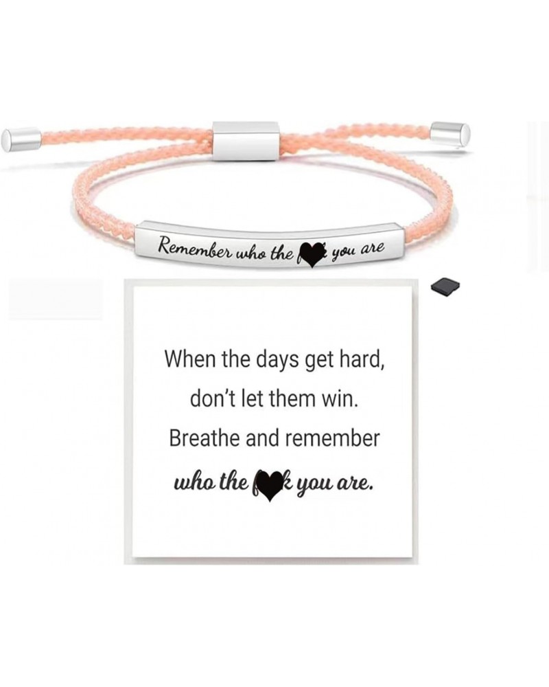 Remember Who The Fuck You Are, Woven Bracelets Womens，engraved Bracelet Hand-woven Adjustable Hand Rope，Classic Adjustable Wo...