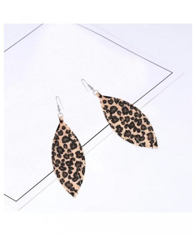 Large Long Genuine Soft Leather Handmade Fringe Feather Tassel Leaf Lightweight Tear Drop Dangle Earrings for Women Girls Fas...