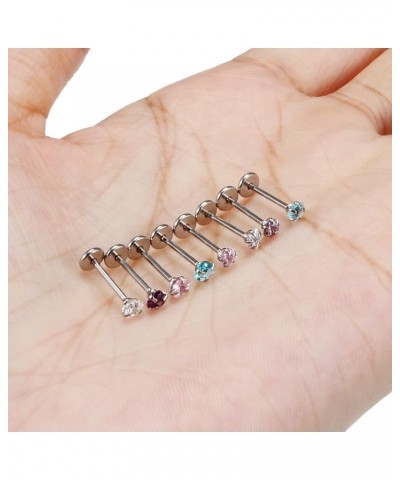 Push in Theardless Nose Rings Studs 22G 20G 18G Surgical Steel Opal Cubic Zirconia Nose Nostril Piercing Jewelry for Women Me...