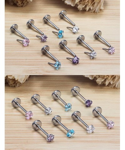 Push in Theardless Nose Rings Studs 22G 20G 18G Surgical Steel Opal Cubic Zirconia Nose Nostril Piercing Jewelry for Women Me...