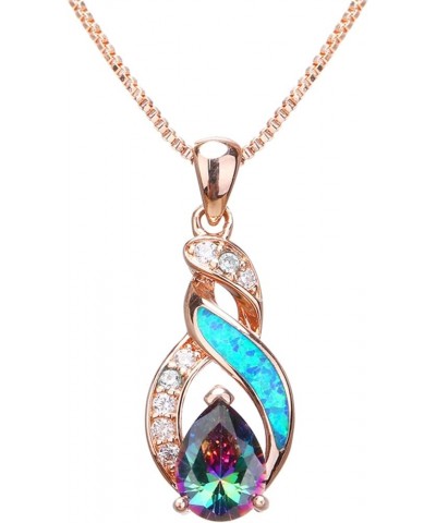 Jewelry Sets Australian Created Opal Necklace Earrings Mother's Day Gifts Jewelry for Mom JS2 $13.86 Jewelry Sets