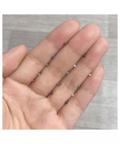 6-14PCS 20g Tiny Nose Stud Ring Piercing Surgical Steel Nose Bone/L Shaped/Nose Screws Rings Set C:14pcs L Shaped Style(Mixed...