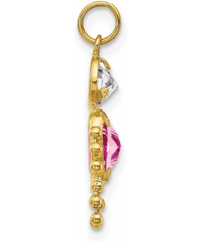 14k Yellow Gold Birthstone Boy Charm Pendant (L- 19 mm, W- 9 mm) Fine Jewelry For Women Pink $34.50 Pendants