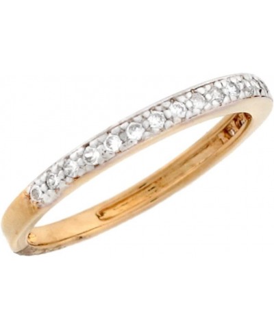 10k Two Tone Solid Gold Round CZ Beautiful Wedding Band Ring $89.30 Bracelets