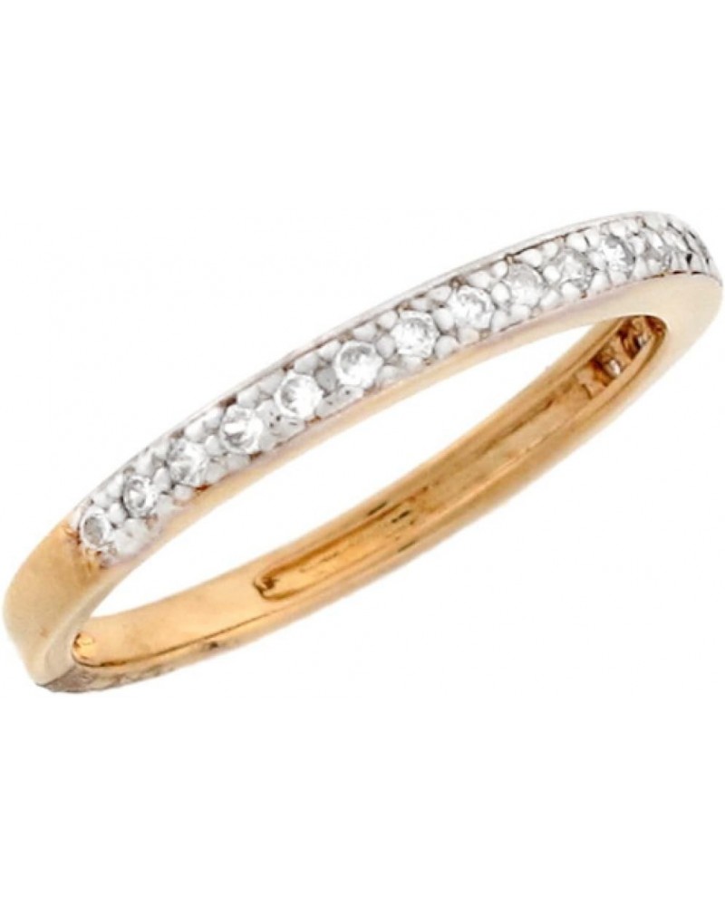 10k Two Tone Solid Gold Round CZ Beautiful Wedding Band Ring $89.30 Bracelets