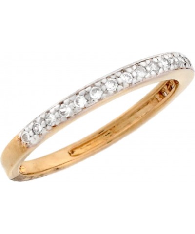 10k Two Tone Solid Gold Round CZ Beautiful Wedding Band Ring $89.30 Bracelets