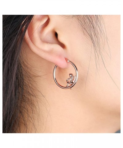 14K Gold Angel Devil Hoop Mismatched Earrings for Women Girls Jewelry Gifts 925 Sterling Silver Post Rose Gold $7.27 Earrings