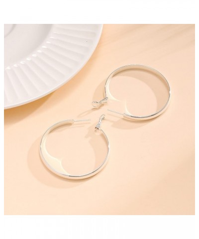 Silver Hoop Earrings Large Silver Hoop Earrings for Women Girls Lightweight 925 Sterling Silver Hoops Earrings (30/40/50/60mm...