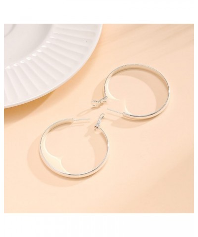 Silver Hoop Earrings Large Silver Hoop Earrings for Women Girls Lightweight 925 Sterling Silver Hoops Earrings (30/40/50/60mm...