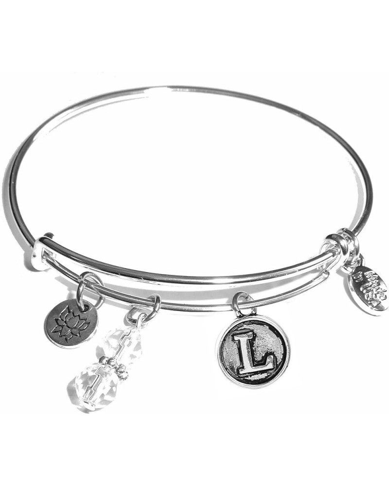 Initial Stainless Steel Expandable Wire Women's Bangle Bracelet, Made In USA, Popular and Stylish, Comes in a GIFT BAG L $8.9...