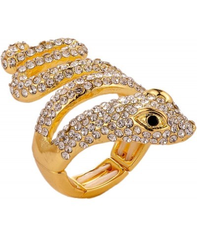 Spiral Wrap Crystal Snake Vintage Chunky Cluster Rhinestone Stretch Statement Cocktail Rings for Women Gold $7.50 Rings