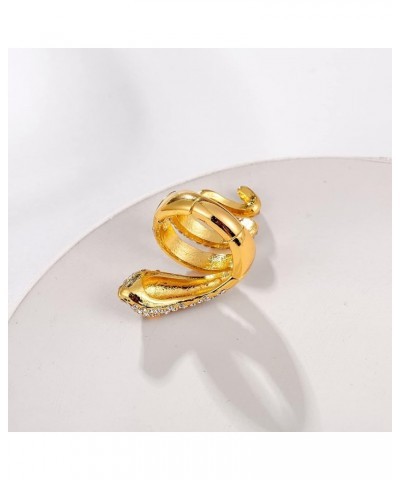 Spiral Wrap Crystal Snake Vintage Chunky Cluster Rhinestone Stretch Statement Cocktail Rings for Women Gold $7.50 Rings