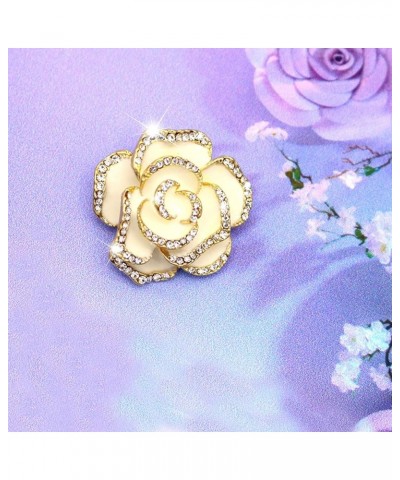 Fashion Rhinestone Flower Brooches Pins Cute Pearl Crystal Floral Lapel Pin Brooch Costume Decorate Jewelry for Women Gril Gi...