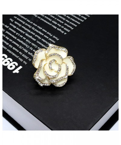 Fashion Rhinestone Flower Brooches Pins Cute Pearl Crystal Floral Lapel Pin Brooch Costume Decorate Jewelry for Women Gril Gi...