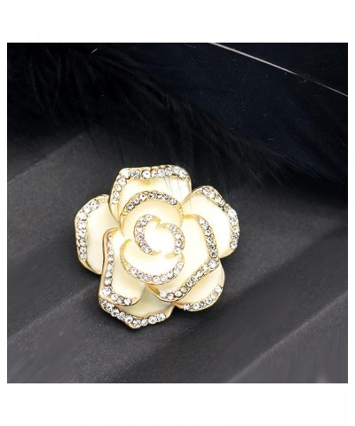 Fashion Rhinestone Flower Brooches Pins Cute Pearl Crystal Floral Lapel Pin Brooch Costume Decorate Jewelry for Women Gril Gi...