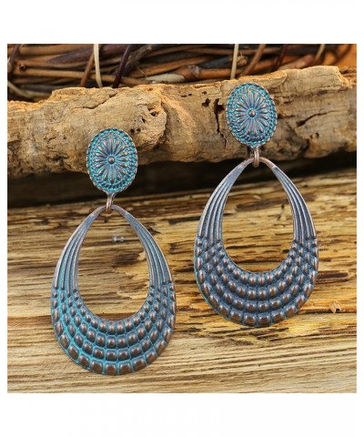 Unique Bohemian National Style Earrings For Women Girls Handmade Retro Boho Grave Teardrop Dangle Drop Statement Earrings Vin...