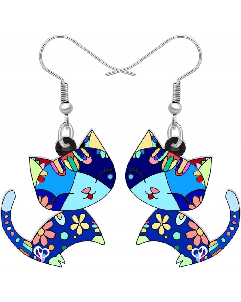 Acrylic Cat Hook Earrings for Women Girls Cute Colorful Cat Hypoallergenic Dangle Drop Earrings Animal Jewelry for Gifts Part...