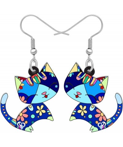 Acrylic Cat Hook Earrings for Women Girls Cute Colorful Cat Hypoallergenic Dangle Drop Earrings Animal Jewelry for Gifts Part...