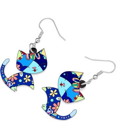 Acrylic Cat Hook Earrings for Women Girls Cute Colorful Cat Hypoallergenic Dangle Drop Earrings Animal Jewelry for Gifts Part...