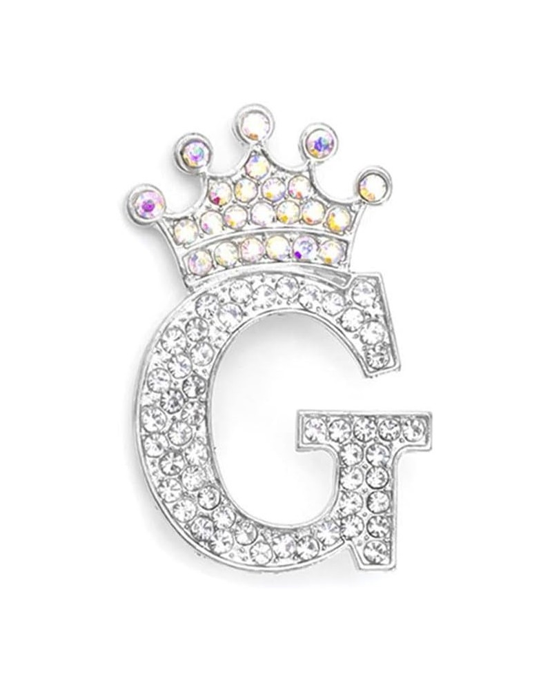 Crystal Crown Initial Letter Brooch Pin Queen Crown Alphabet Letter Lapel Pin Badges for Dress Coat Suit Shoolbags A-Z Letter...