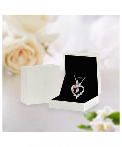 Gifts for Women Rose Heart Necklaces Gifts for Women Butterfly Necklace 925 Sterling Silver with A-Z Initial Letter Necklace ...