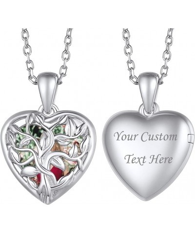 Heart Locket Necklace that Holds Pictures, 925 Sterling Silver/18K Gold/Platinum Plated Heart/Angel Wing/Tree of Life Photo P...