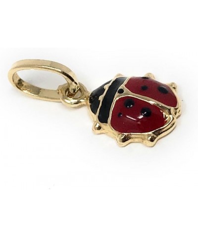 14K Yellow Gold Lady Bug Colored Enamel Lucky Charm Pendant with 0.6mm Box Chain Necklace 16.0 Inches $83.66 Necklaces