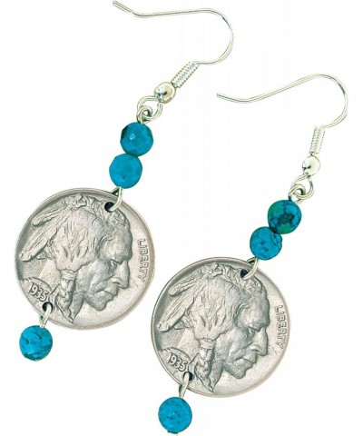 Buffalo Nickel Turquoise Coin Earrings Coin Jewelry $17.82 Earrings