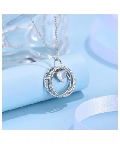 30th 40th 50th 60th 70th 80th Birthday Gifts for Women, Heart Cubic Zirconia Pendant Circles Necklace for Her 30 40 50 60 70 ...