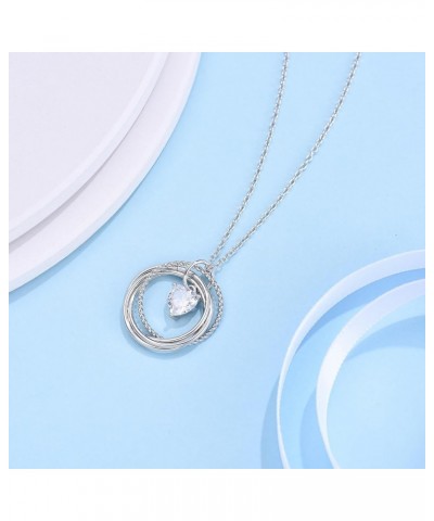 30th 40th 50th 60th 70th 80th Birthday Gifts for Women, Heart Cubic Zirconia Pendant Circles Necklace for Her 30 40 50 60 70 ...