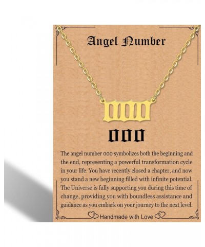 Angel Number Necklace For Women,Dainty Gold Plated Number 000 1111 111 222 333 444 555 666 777 888 999 Pendants Choker Chain ...