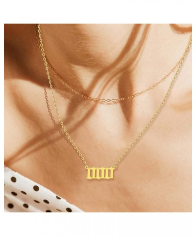 Angel Number Necklace For Women,Dainty Gold Plated Number 000 1111 111 222 333 444 555 666 777 888 999 Pendants Choker Chain ...