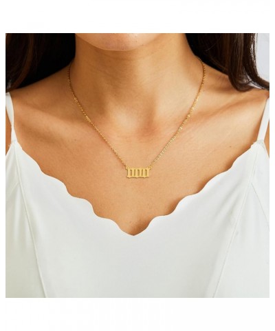 Angel Number Necklace For Women,Dainty Gold Plated Number 000 1111 111 222 333 444 555 666 777 888 999 Pendants Choker Chain ...