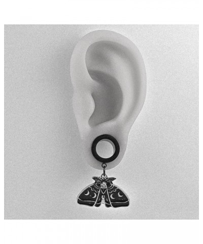 2 PCS Ear Gauges Saddle Black Butterfly Dangle Ear Tunnels Hypoallergenic 316 Stainless Steel Ear Hangers Plugs Piercing Body...