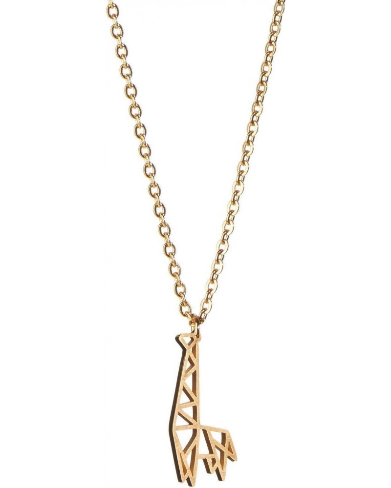 Giraffe Gold Origami Jewelry & Gold Geometric Necklace – 18 Karat Plated Gold Necklace & Giraffe Necklaces for Women – Giraff...