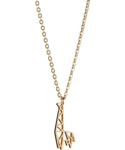 Giraffe Gold Origami Jewelry & Gold Geometric Necklace – 18 Karat Plated Gold Necklace & Giraffe Necklaces for Women – Giraff...