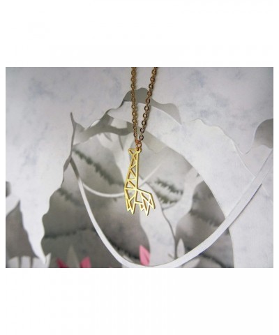 Giraffe Gold Origami Jewelry & Gold Geometric Necklace – 18 Karat Plated Gold Necklace & Giraffe Necklaces for Women – Giraff...