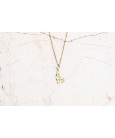 Giraffe Gold Origami Jewelry & Gold Geometric Necklace – 18 Karat Plated Gold Necklace & Giraffe Necklaces for Women – Giraff...