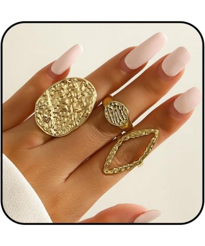 Chunky Gold Rings for Women Adjustable Silver Stacking Rings Open Dome Ring Trend Geometric Ring Minimalist Statement Finger ...