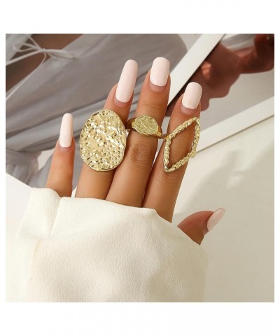 Chunky Gold Rings for Women Adjustable Silver Stacking Rings Open Dome Ring Trend Geometric Ring Minimalist Statement Finger ...