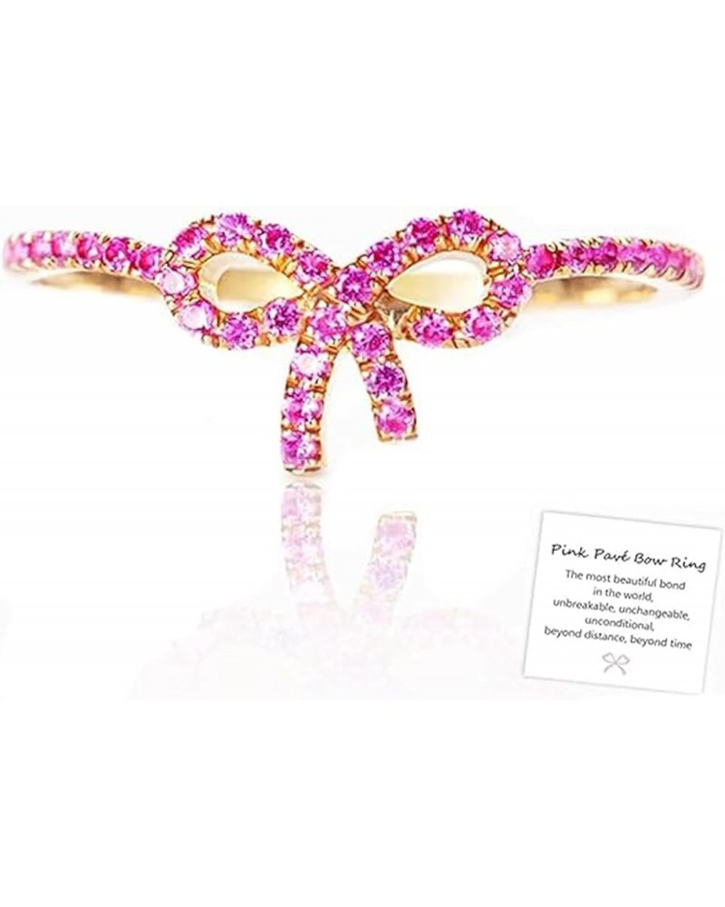 pink pavé bow ring-gifts for women, 925 silver rings,Pink Bow Ring Pave，With greeting card and gift bag 6 $7.66 Rings