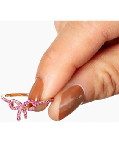 pink pavé bow ring-gifts for women, 925 silver rings,Pink Bow Ring Pave，With greeting card and gift bag 6 $7.66 Rings