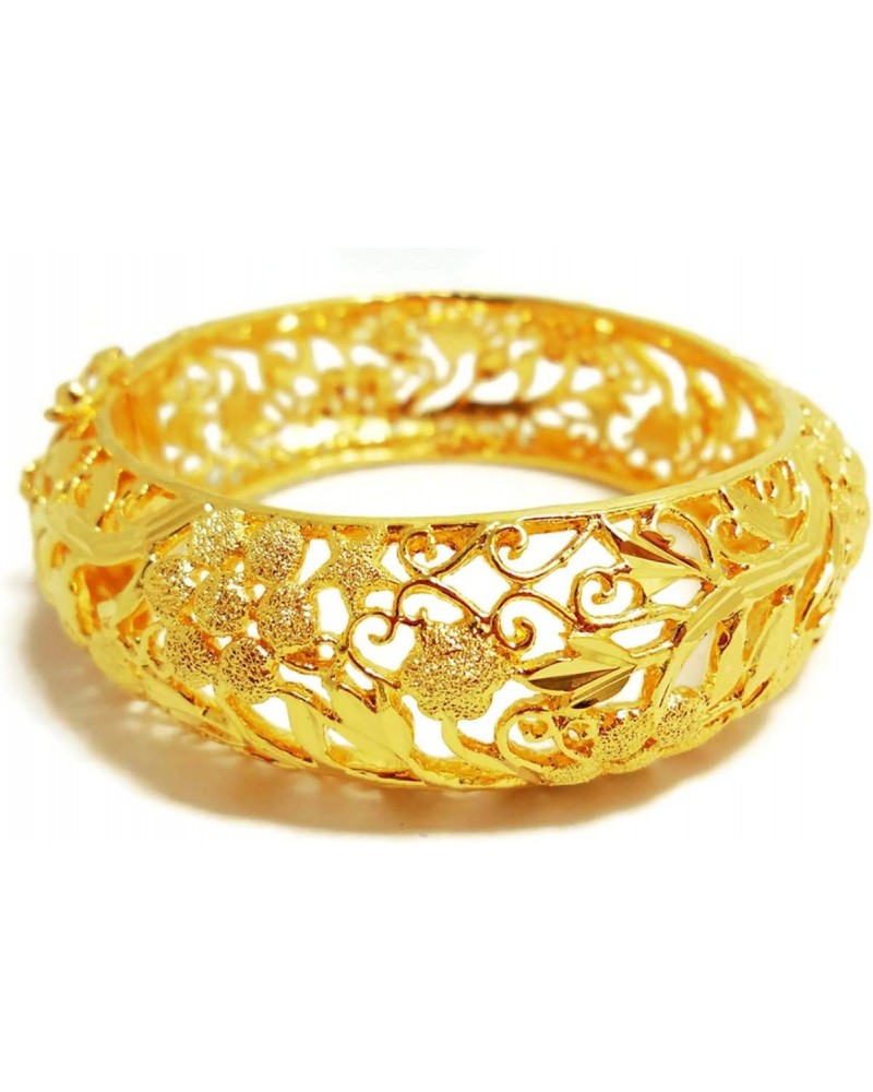 Carve Thai Gold Plated Bangle 24k Thai Baht Yellow Gold Filled Bracelet 45 Gram Size 7 inch Jewelry Women $30.67 Bracelets