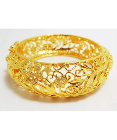 Carve Thai Gold Plated Bangle 24k Thai Baht Yellow Gold Filled Bracelet 45 Gram Size 7 inch Jewelry Women $30.67 Bracelets