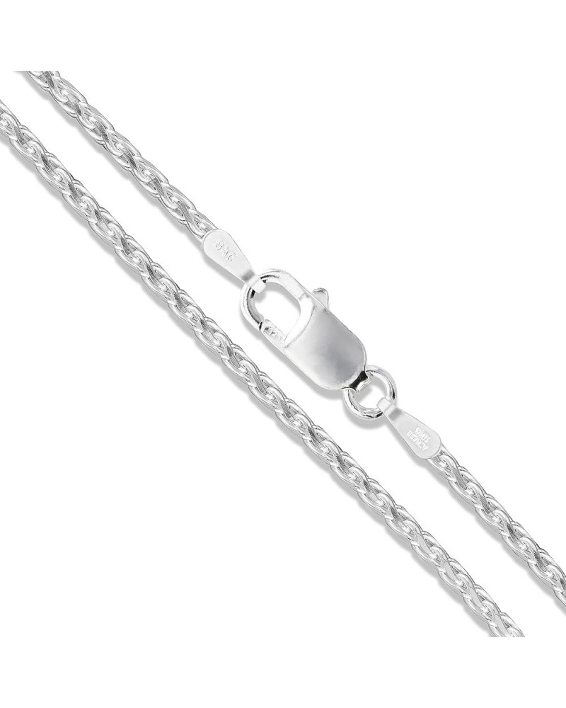 Sterling Silver Diamond-Cut Wheat Chain Solid 925 Italy New Foxtail Spiga Necklace 1.5mm Length 26 Inches $16.34 Necklaces